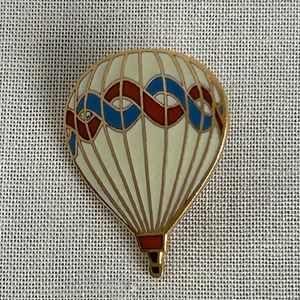 Vintage Hot Air Balloon Enameled Lapel Pin